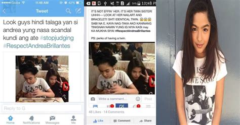 mistaken identity is it the sister of andrea brillantes who s involved in the scandal the