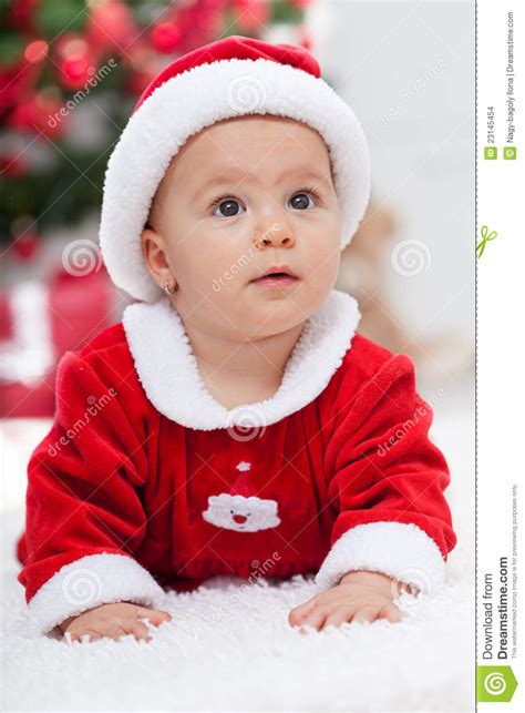 christmas baby girl stock photo image  small happy