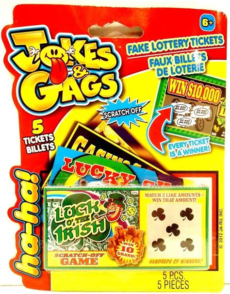 fake scratch off lottery tickets 5 pack joke gag t brand new