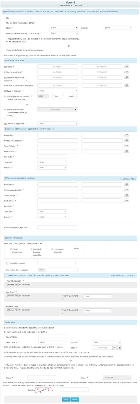 How To Fill Form 6 6a New Voter Card Online Application