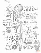 Coloring Ancient Egyptian Girl Pages Dancing Printable Egypt Drawing Supercoloring sketch template