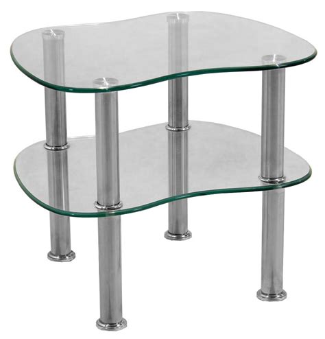 hudson clear glass side table