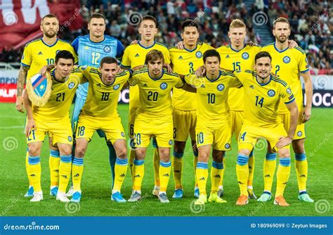 team photo  kazakhstan national football team   editorial stock image image  abiken