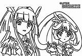 Precure Glitter Force Coloring Pages Two Girls Printable Kids sketch template