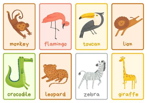 printable animal alphabet flash cards printable word