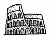 Roman Coloring Amphitheatre Colosseum Coloringcrew sketch template