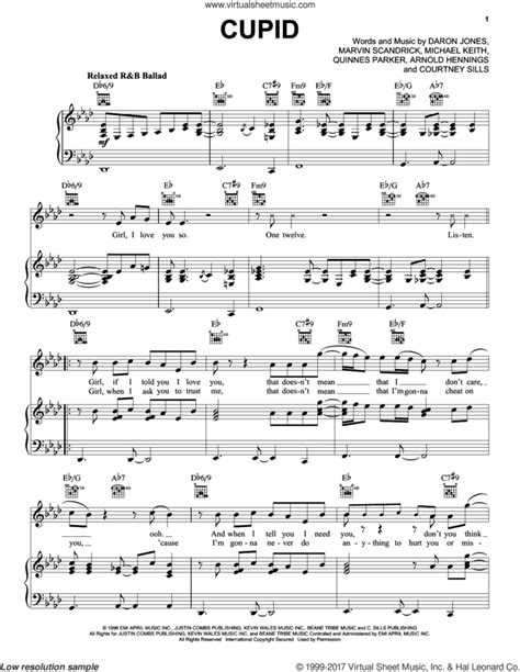 Cupid Sheet Music For Voice Piano Or Guitar Pdf Interactive