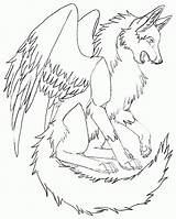 Wolf Coloring Pages Wolves Wings Winged Cool Realistic Bird Print Printable Sheets Flying Female Template Arctic Color Colorings Getcolorings Animal sketch template