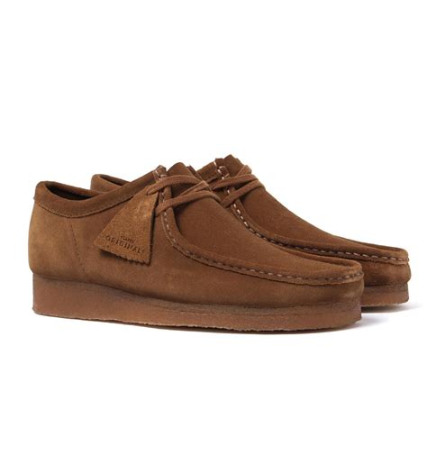 Lyst Clarks Cola Brown Suede Wallabee Low Cut Moccasin Boots In Brown