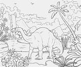 Scenery Coloring Drawing Dinosaur Triassic Beautiful Landscape Pages Reptile Kids Plateosaurus Prehistoric Dinosaurs Color Period Printable Colour Children Ecosystem Learn sketch template