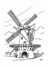 Windmolens Kleurplaten Windmills Windmill Kleurplaat Molens Typisch Kleurplatenenzo Erstellen sketch template