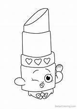 Coloring Pages Lippy Lips Shopkins Printable Adults Kids sketch template