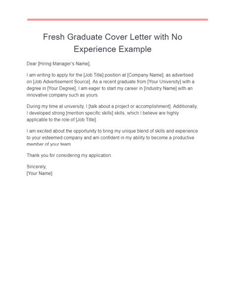 fresh graduate cover letter examples   write tips examples
