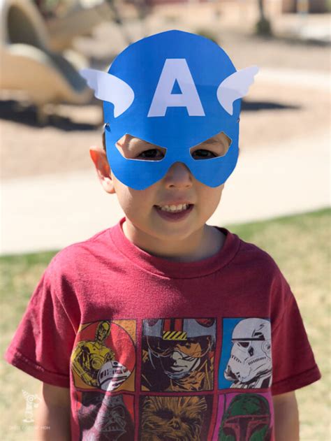 captain america printable mask  delight   superhero