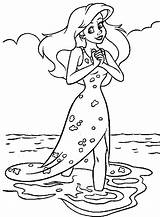 Coloring Pages Mermaid Ariel Little sketch template