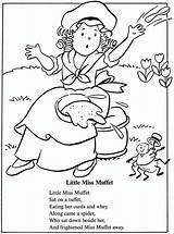 Muffet Rhymes Rhyme Preschool Musings Inkspired Spiders Tuffets Words Loreto Doverpublications sketch template