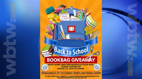 Back To School Bookbag And Supply Giveaway In Conway Saturday Morning