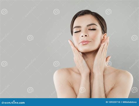 spa portrait  beautiful woman  healthy skin stock photo image