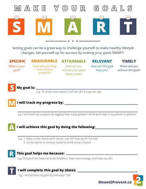 downloadable smart goal planning worksheet meantprevent