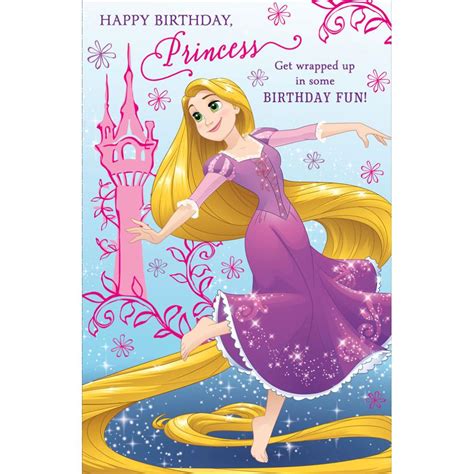 birthday princess disney tangled birthday card    character