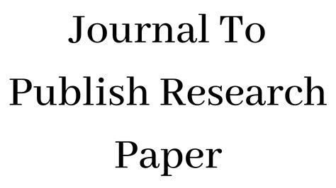 journal  publish research paper