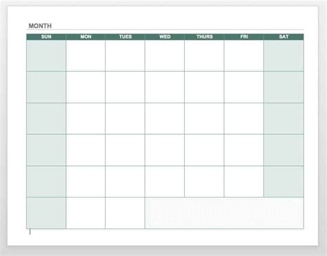 blank calendar templates smartsheet