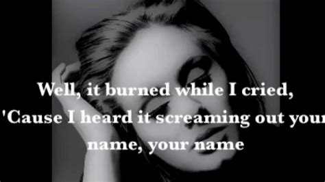 Adele Set Fire To The Rain Lyrics Youtube