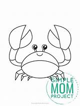 Crab Simplemomproject Preschooler Toddler sketch template