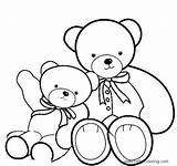 Coloring Bear Teddy Big Small Pages Kids Bears Colouring Build Drawing Two Little Printable Clipart Emo Lineart Line Toy Box sketch template