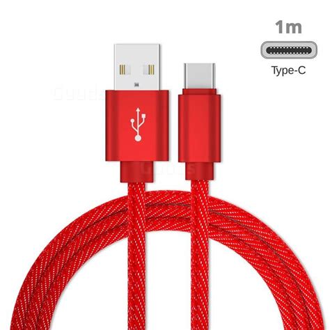 jeans braided durability anti winding type  quick charging cable red guudscom wholesale