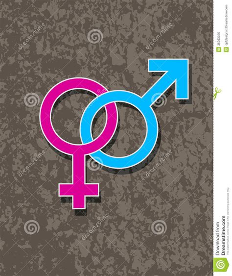 Male And Female Gender Symbol Interlocking Stock Vector Illustration