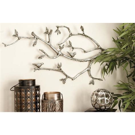 whitewashed aluminum tree branch wall decor   home depot