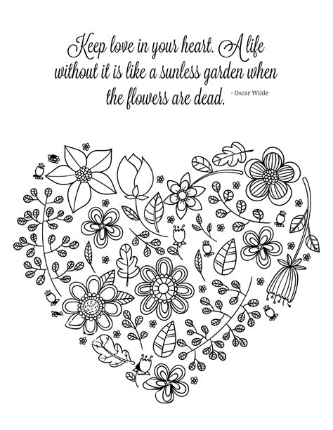 cjo photo inspirational coloring page  love   heart quote
