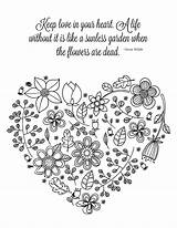 Coloring Inspirational Quote Keep Heart Pages Printable Quotes Pdf Color Choose Board Printables sketch template