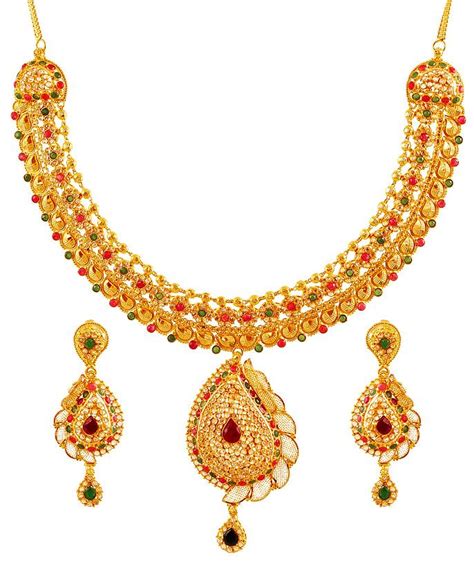 22k Gold Designer Bridal Set Stls18520 [sets Necklace Gold