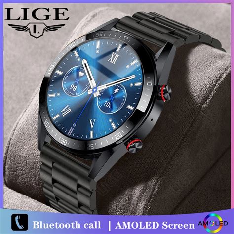 lige amoled display smart watches  smartwatch bluetooth call  smartwatch  men