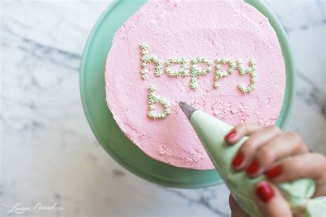 edible obsession  easiest cake lettering tutorial  lauren