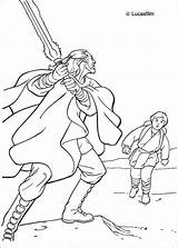 Coloring Pages Gon Jinn Qui Anakin Wars Star Online Color Print Hellokids Book sketch template