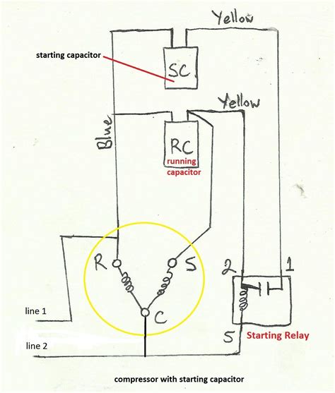 air compressor capacitor wiring diagram   call  ac repair man