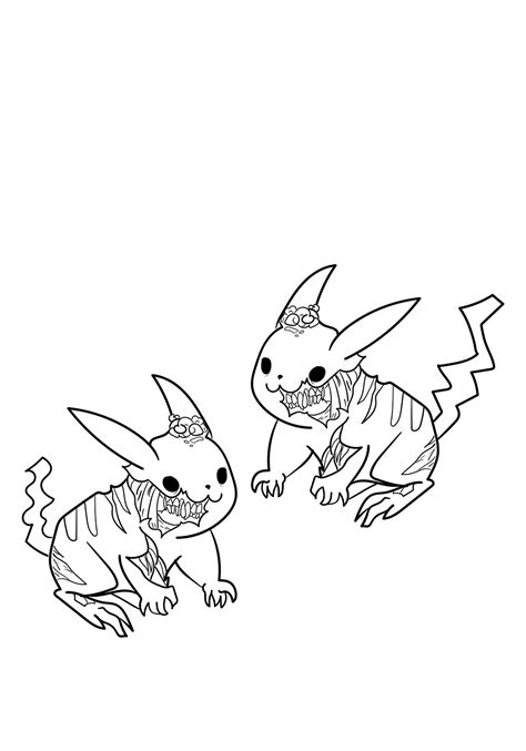 zombie pikachu coloring page  printable coloring pages  kids