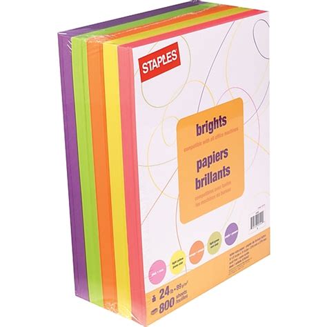 staples brights lb colored paper assorted pack staples