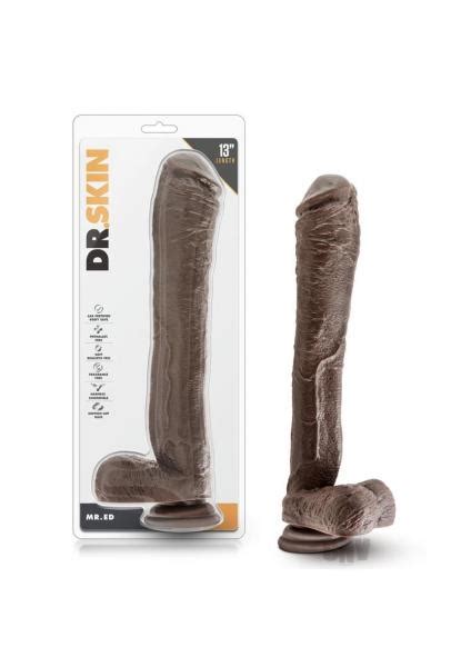 Mr Ed 13 Inches Dildo With Suction Cup Chocolate Brown On