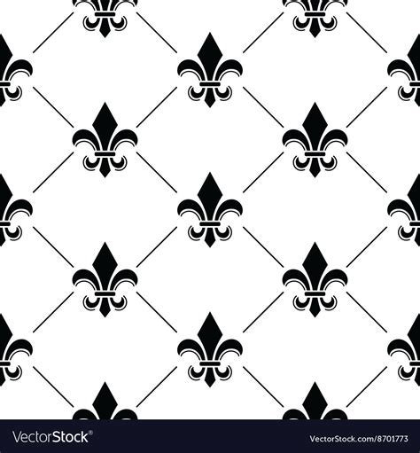 french damask background fleur de lis pattern vector image