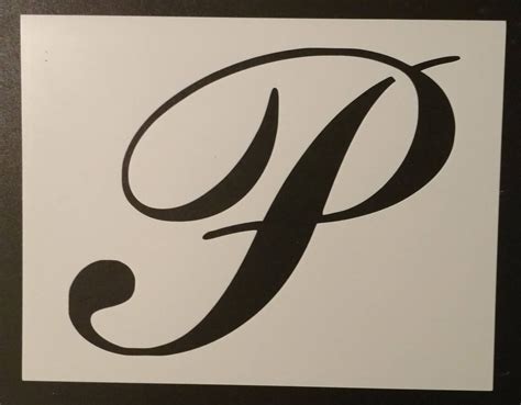 large big script cursive letter p custom stencil fast  etsy