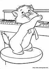 Coloring Aristocats Berlioz Cat sketch template
