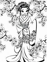 Geisha sketch template