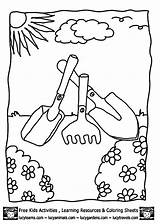 Coloring Pages Garden Tool Gardening Tools Kids Clipart Gardens Library Popular sketch template