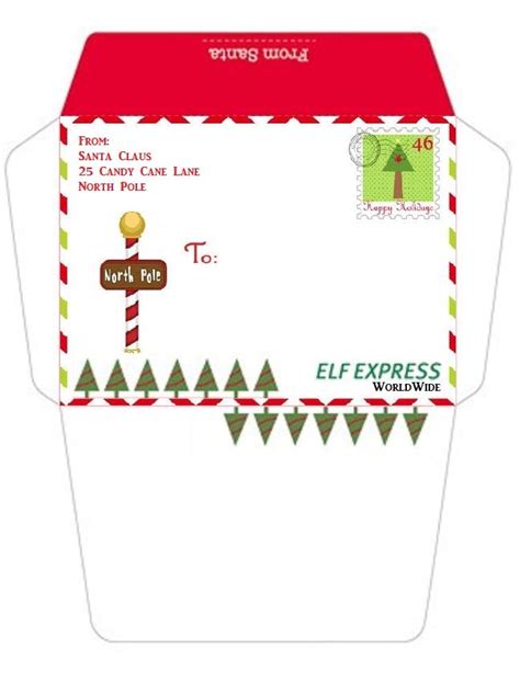 downloadable  printable santa envelopes north pole printable