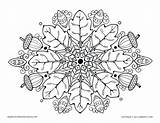 Mandala Autumn Coloring Pages Getdrawings sketch template