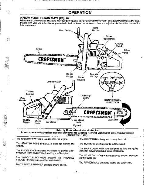craftsman chainsaw model  manual